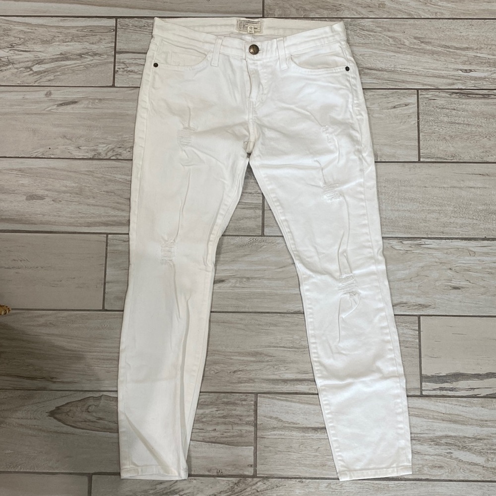 Current Elliot white distressed jeans